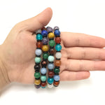 8mm Multi-Stone Crystal Bracelet Handmade Unisex Stretch Beaded Jewelry
