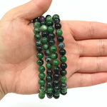 6mm Ruby Zoisite Gemstone Unisex Stretch Bracelet