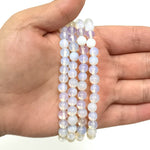 6mm Opalite Gemstone Round Bead Unisex Stretch Bracelet