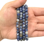 6mm Sodalite Gemstone Round Bead Unisex Stretch Bracelet