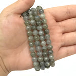 6mm Labradorite Gemstone Unisex Stretch Bracelet
