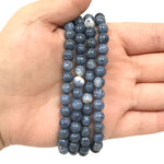 6mm Blue Coral Gemstone Unisex Stretch Bracelet