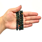 6mm Bloodstone Gemstone Unisex Stretch Bracelet