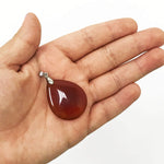 Handmade Silver Charm Carnelian Teardrop Pendant