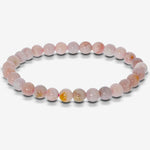 6mm Cherry Flower Agate Gemstone Bead Unisex Stretch Bracelet