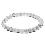 6mm White Howlite Gemstone Unisex Stretch Bracelet
