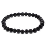 6mm Lavastone Gemstone Unisex Stretch Bracelet