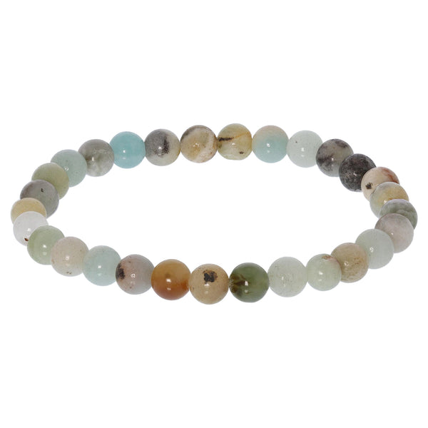 Natural Amazonite Gemstone Bead Handmade Stretch Unisex Bracelet - Gem Avenue