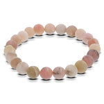 8mm Genuine Pink Opal Gemstone Beads Stretch Bracelet