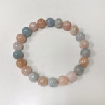 8mm Multicolor Morganite Gemstone Unisex Stretch Bracelet