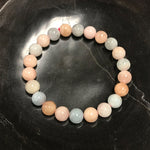 8mm Multicolor Morganite Gemstone Unisex Stretch Bracelet