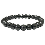 8mm Simulated Hematite Handmade Stretch Unisex Bracelet