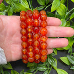10mm Carnelian Gemstone Unisex Handmade Stretch Bracelet