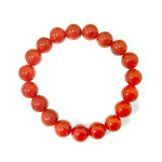 10mm Carnelian Gemstone Unisex Handmade Stretch Bracelet