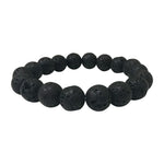 10mm Lava Stone Gemstone Unisex Stretch Bracelet