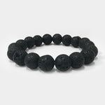 10mm Lava Stone Gemstone Unisex Stretch Bracelet