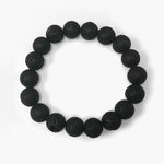 10mm Lava Stone Gemstone Unisex Stretch Bracelet