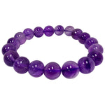 Handmade 10mm Round Stretch Amethyst Bead Unisex Bracelet