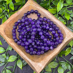 Handmade 10mm Round Stretch Amethyst Bead Unisex Bracelet