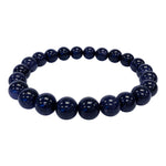 8mm Blue Goldstone Gemstone Unisex Handmade Stretch Bracelet