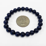 8mm Blue Goldstone Gemstone Unisex Handmade Stretch Bracelet