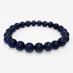 8mm Blue Goldstone Gemstone Unisex Handmade Stretch Bracelet