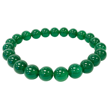 Green Agate Gemstone Beads Unisex Stretch Bracelet - Gem Avenue