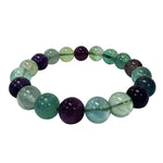 10mm Fluorite Gemstone Unisex Handmade Stretch Bracelet