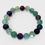 10mm Fluorite Gemstone Unisex Handmade Stretch Bracelet