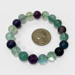 10mm Fluorite Gemstone Unisex Handmade Stretch Bracelet