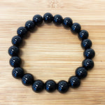 8mm Black Onyx Unisex Handmade Stretch Bracelet