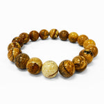 8mm Picture Jasper Gemstone Unisex Stretch Bracelet