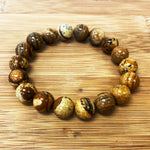 8mm Picture Jasper Gemstone Unisex Stretch Bracelet