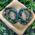 10mm Ruby Zoisite Gemstone Unisex Handmade Stretch Bracelet