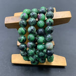 10mm Ruby Zoisite Gemstone Unisex Handmade Stretch Bracelet