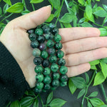 10mm Ruby Zoisite Gemstone Unisex Handmade Stretch Bracelet