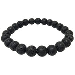 8mm Lava Stone Gemstone Unisex Stretch Bracelet