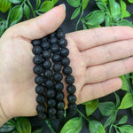 8mm Lava Stone Gemstone Unisex Stretch Bracelet