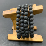 8mm Lava Stone Gemstone Unisex Stretch Bracelet