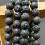 8mm Lava Stone Gemstone Unisex Stretch Bracelet