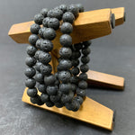 8mm Lava Stone Gemstone Unisex Stretch Bracelet