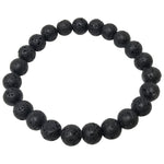 8mm Lava Stone Gemstone Unisex Stretch Bracelet