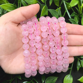 Rose Quartz Bead Stretch Bracelet - Gem Avenue Wholesale