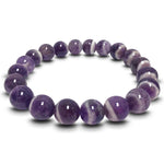 Chevron Amethyst 10mm Beads Handmade Stretchable Unisex Bracelets