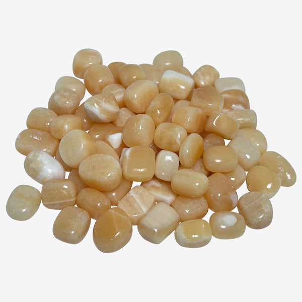Natural Mango Calcite Tumbled Stone Gemstone Crystals- Wholesale - Gem Avenue