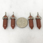 Natural Goldstone Crystal Hexagonal Bullet Pointed Pendant