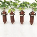 Natural Goldstone Crystal Hexagonal Bullet Pointed Pendant