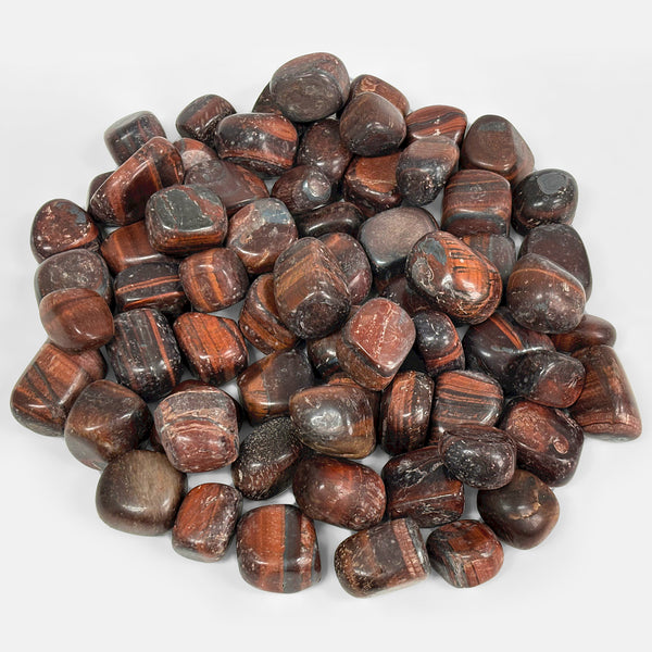 Natural Red Tiger Eye Tumbled Stone Gemstones - 1 lb