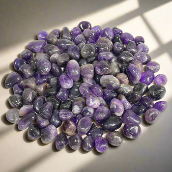 Natural Amethyst Tumbled Stone Gemstones - 1 lb