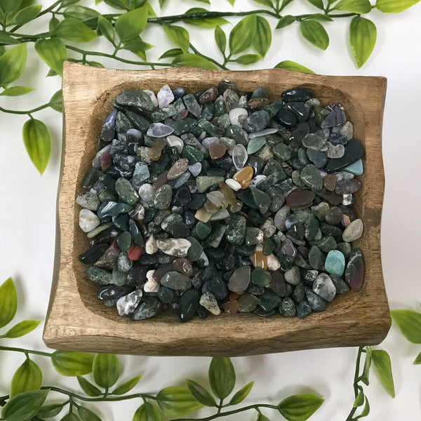 Moss Agate Tumbled Chips Wholesale - Gem Avenue